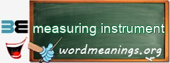 WordMeaning blackboard for measuring instrument